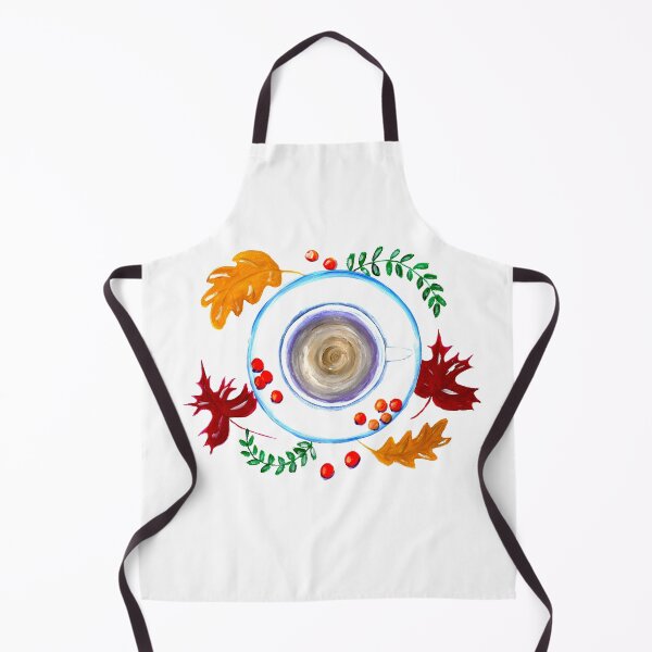Item preview, Cozy Autumn Drink with Fall Foliage - Overhead View designed and sold by Kozhyna.
