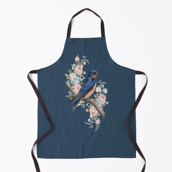 Item preview, Barn Swallow with Pastel Floral Botanical Artwork designed and sold by BirdsnStuff.
