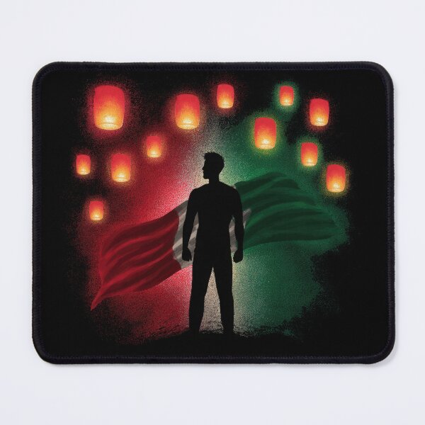 Item preview, Mexican man silhouette holding flag with lanterns designed and sold by olenapetol.