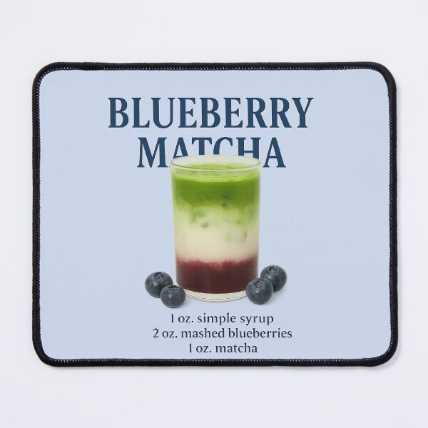 Item preview, Blueberry Matcha Latte Recipe – Aesthetic Layered Drink Art designed and sold by lucyjohnsn.