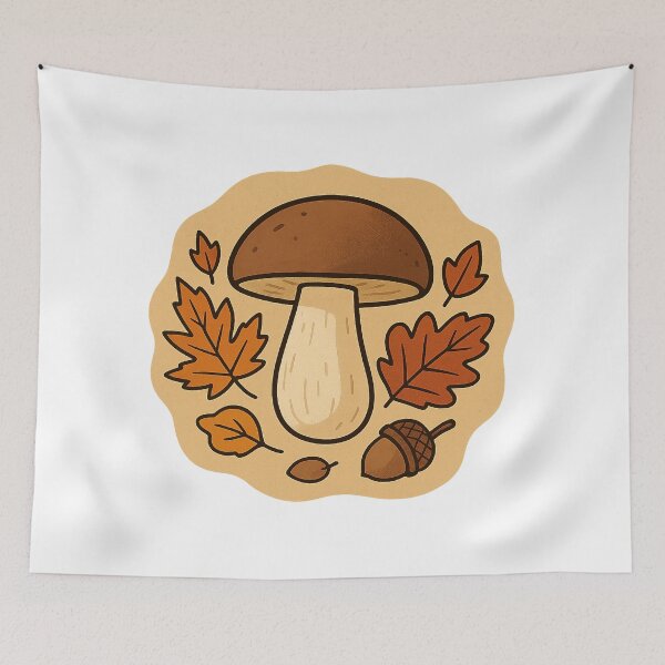 Artikelvorschau, Herbstpilz-Illustration entworfen und verkauft von TinyDoodles.