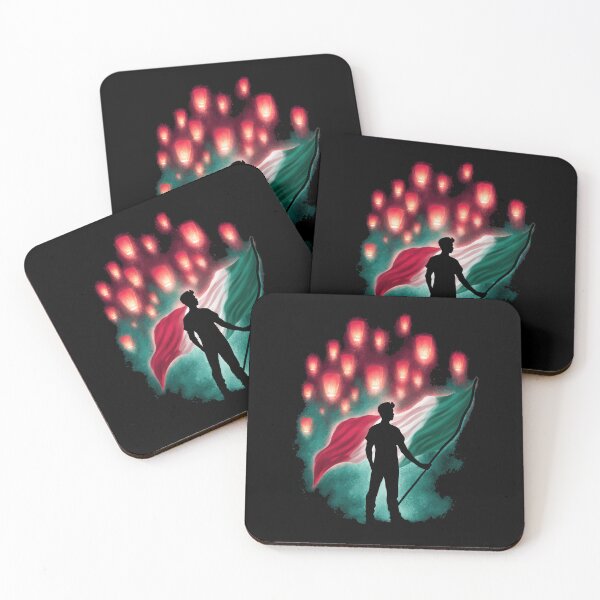 Item preview, Mexican man silhouette holding flag with lanterns designed and sold by olenapetol.