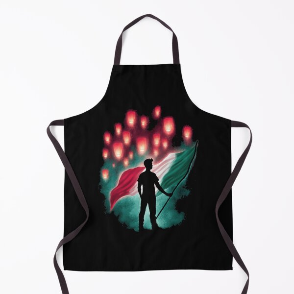 Item preview, Mexican man silhouette holding flag with lanterns designed and sold by olenapetol.