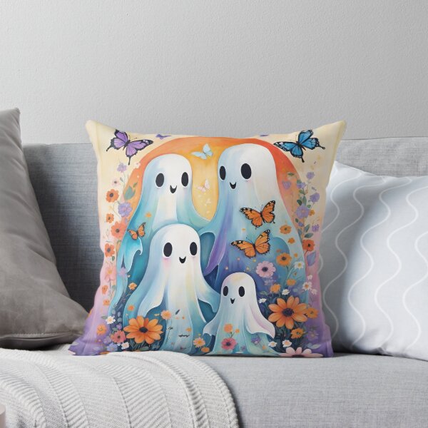 Item preview, Adorable Halloween Ghost Family At Sunset With Flowers And Butterflies designed and sold by CarrollGene.