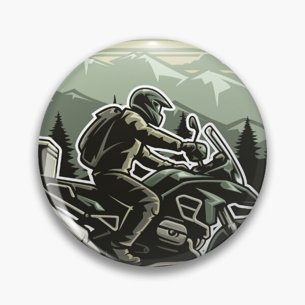 Artikelvorschau, Abenteuer-Motorradfahrer – Tour durch die Berge Illustration entworfen und verkauft von Motosernik.