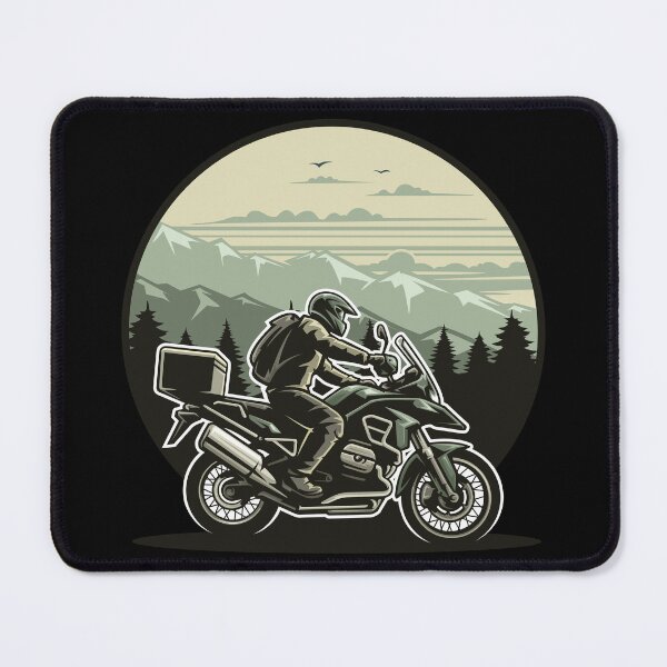 Artikelvorschau, Abenteuer-Motorradfahrer – Tour durch die Berge Illustration entworfen und verkauft von Motosernik.