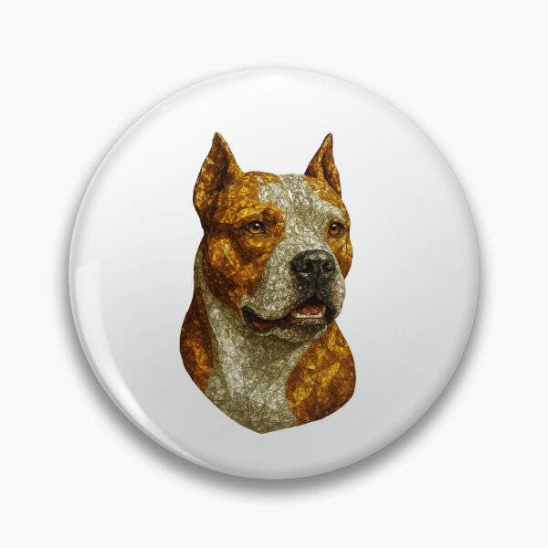 Item preview, Pitbull Portrait – Gemstone Mosaic Dog Art designed and sold by DigitalGemArt.