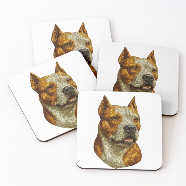 Item preview, Pitbull Portrait – Gemstone Mosaic Dog Art designed and sold by DigitalGemArt.