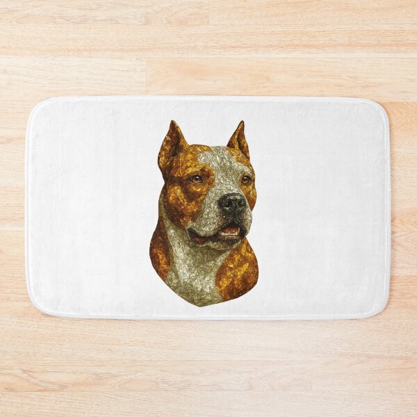Item preview, Pitbull Portrait – Gemstone Mosaic Dog Art designed and sold by DigitalGemArt.