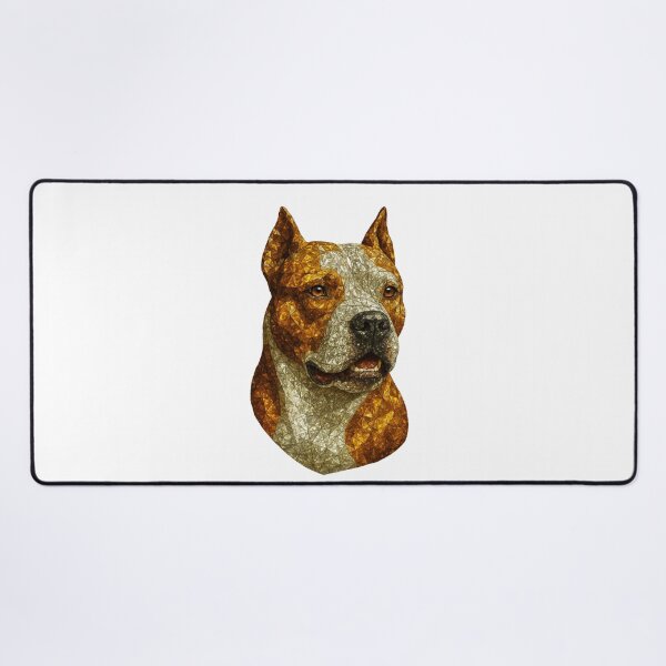 Item preview, Pitbull Portrait – Gemstone Mosaic Dog Art designed and sold by DigitalGemArt.