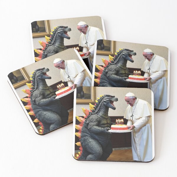Item preview, Godzilla pope francis birthday funny prank gift  designed and sold by CheeseBlueprint.