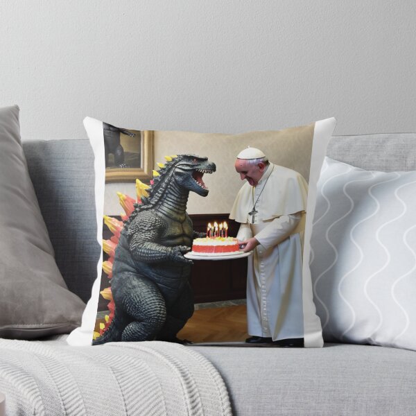 Item preview, Godzilla pope francis birthday funny prank gift designed and sold by CheeseBlueprint.