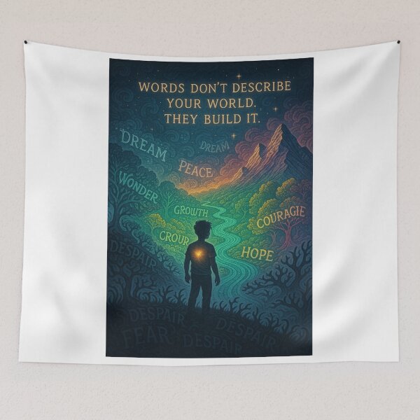 Item preview, Worlds Built from Words – Surreal Fantasy Typography Art designed and sold by Not-Only-You.