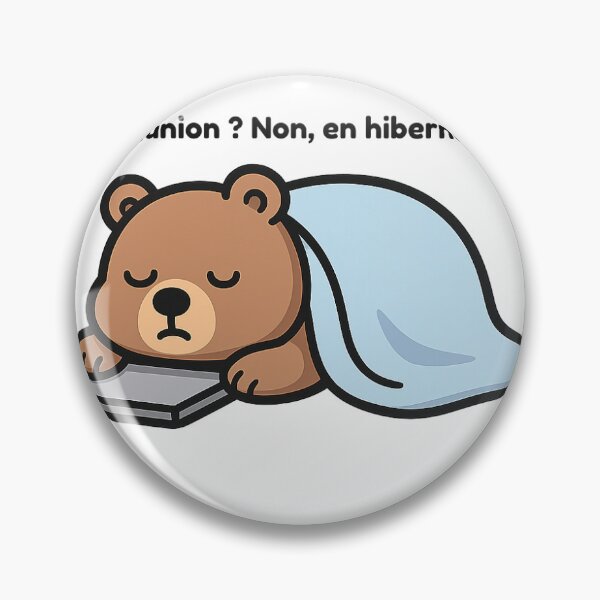 Item preview, In a meeting? No, hibernating – Funny tired bear sticker designed and sold by Meow-WoofDesign.
