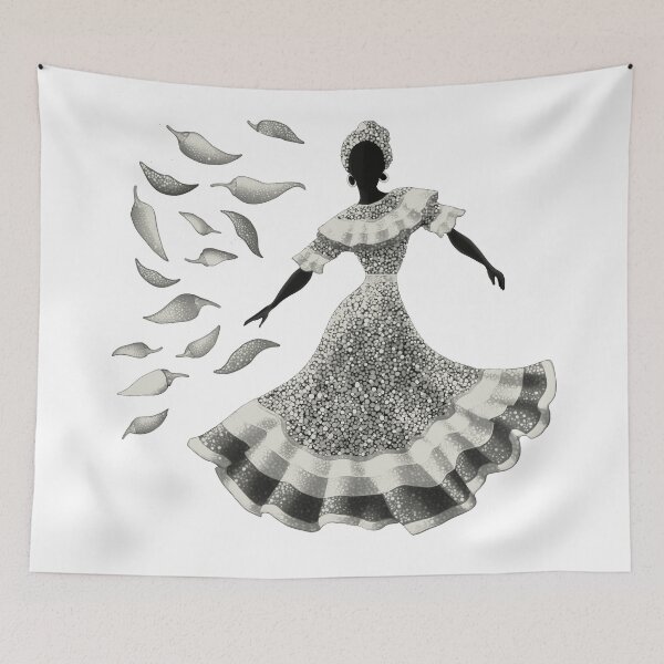 Item preview, Mexican dancer silhouette in folkloric dress designed and sold by olenapetol.