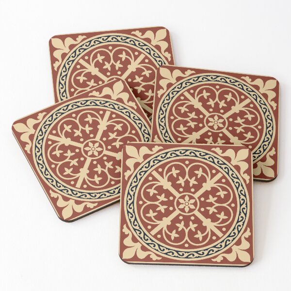 Item preview, Medieval Ceramic Tile Circles and Flowers designed and sold by Pixelchicken.