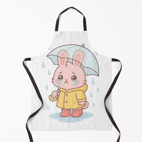 Item preview, Kawaii Sad Bunny in Yellow Raincoat – Cute Pastel Animal Sticker & Apparel Design designed and sold by Trendiihub.