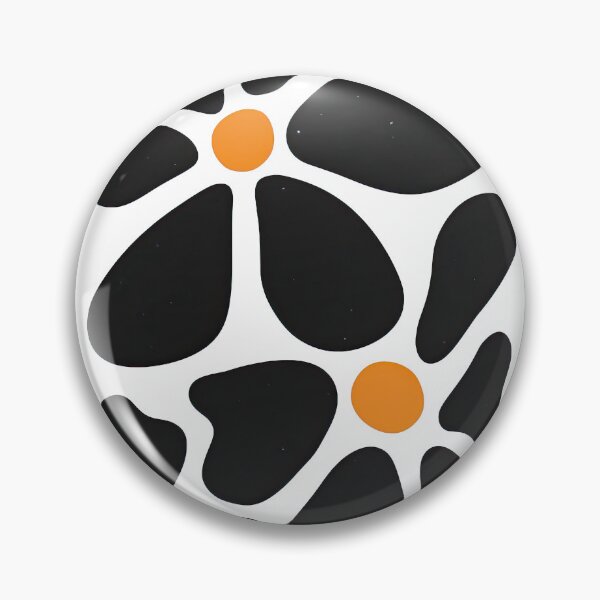 Item preview, Abstract Black Flower with Orange Centers designed and sold by ArtfulWeave.