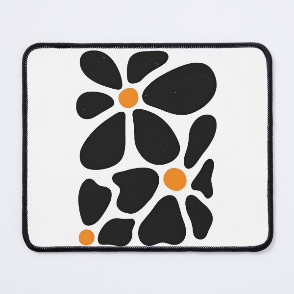 Item preview, Abstract Black Flower with Orange Centers designed and sold by ArtfulWeave.