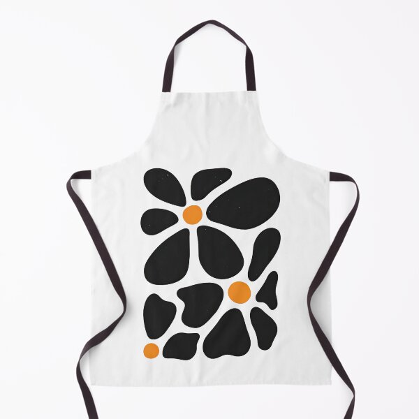 Item preview, Abstract Black Flower with Orange Centers designed and sold by ArtfulWeave.