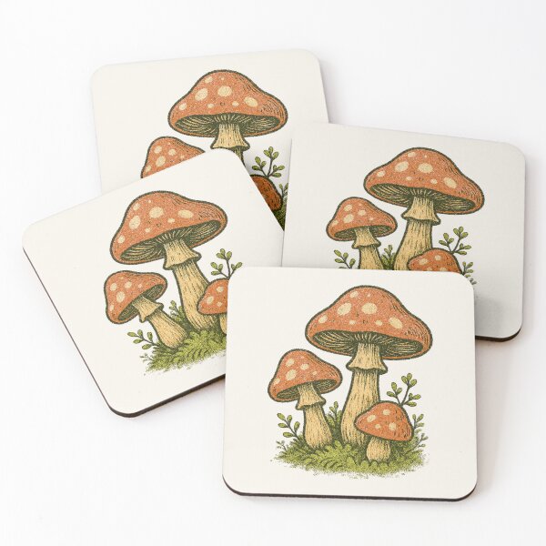 Item preview, Rustic Mushroom Trio – Cottagecore Fungi Illustration designed and sold by HoopeStylee.