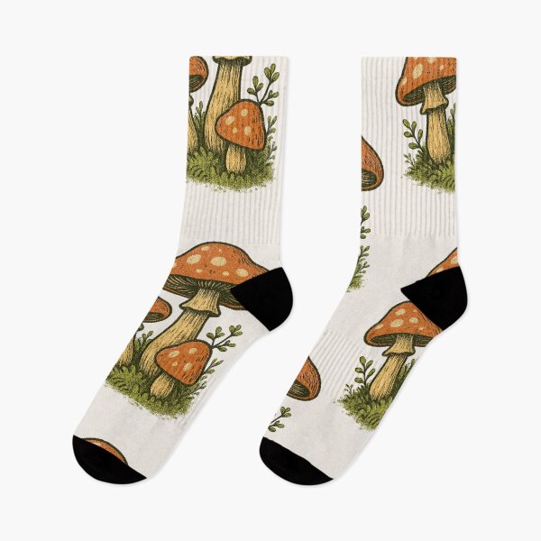 Item preview, Rustic Mushroom Trio – Cottagecore Fungi Illustration designed and sold by HoopeStylee.