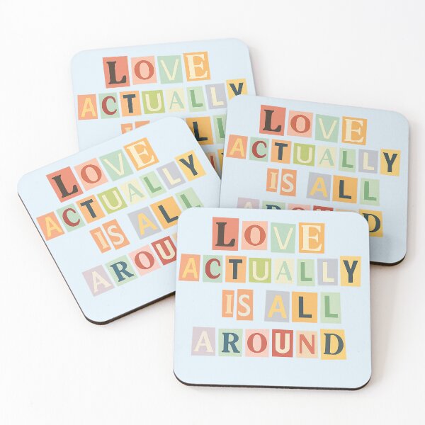 Item preview, Love Actually Is All Around – Colourful Collage Lettering Design designed and sold by lucyjohnsn.