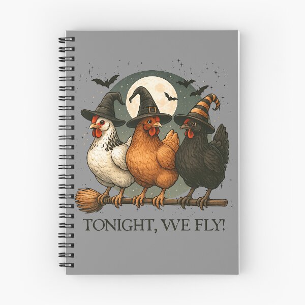 Artikelvorschau, Heute Abend fliegen wir lustiges Huhn Gruselige Jahreszeit Bauernhof Halloween entworfen und verkauft von MegiWu.