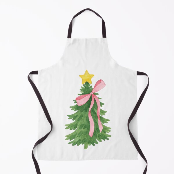Item preview, Watercolor Christmas Tree with Pink Bow and Star designed and sold by ArtfulWeave.