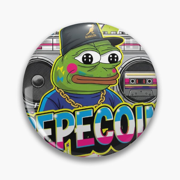 Item preview, Pepecoin 80’s Hip Hop Shirt – Retro Pepe Frog 2 designed and sold by CryptoThreads4 You.