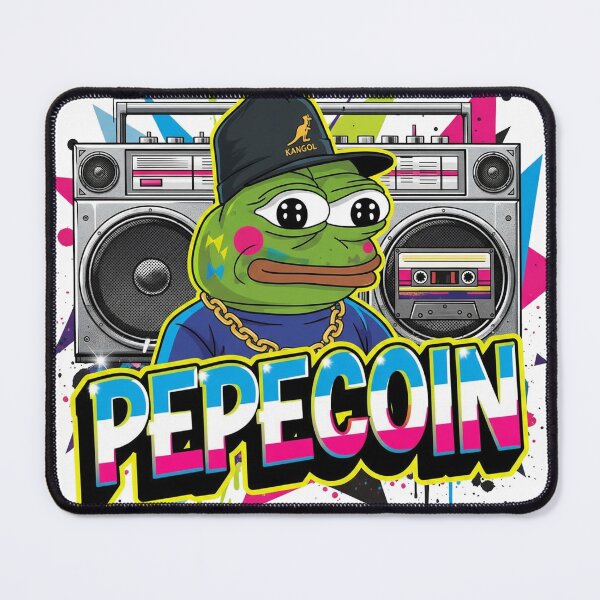 Item preview, Pepecoin 80’s Hip Hop Shirt – Retro Pepe Frog 2 designed and sold by CryptoThreads4 You.