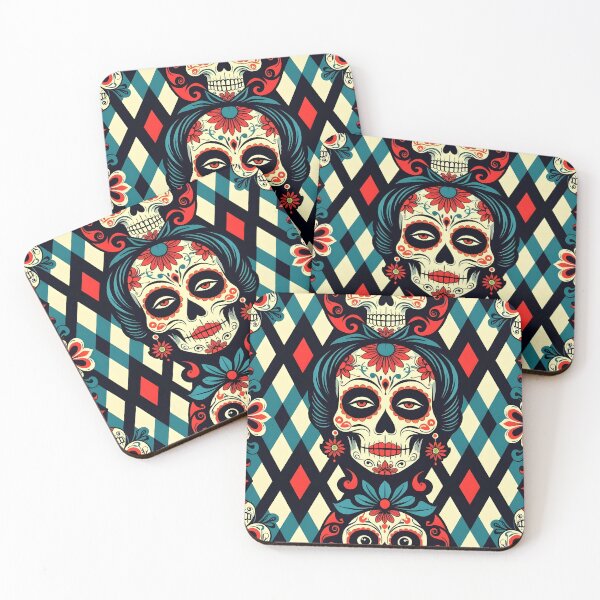 Item preview, Candy Skulls Argyle Pattern – Gothic Day of the Dead Design designed and sold by WhimsicalThredz.