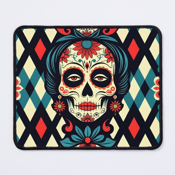 Item preview, Candy Skulls Argyle Pattern – Gothic Day of the Dead Design designed and sold by WhimsicalThredz.
