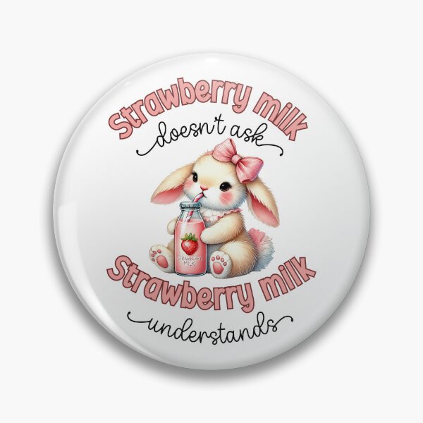 Item preview, Strawberry Milk Doesn't Ask, Strawberry Milk Understands, Kawaii Bunny designed and sold by ChibiNekoSpace.
