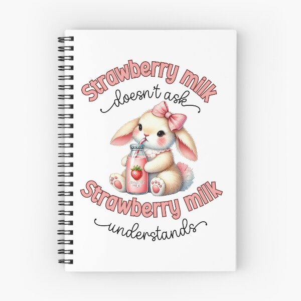 Item preview, Strawberry Milk Doesn't Ask, Strawberry Milk Understands, Kawaii Bunny designed and sold by ChibiNekoSpace.