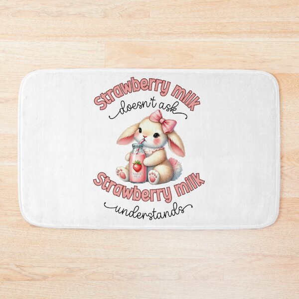 Item preview, Strawberry Milk Doesn't Ask, Strawberry Milk Understands, Kawaii Bunny designed and sold by ChibiNekoSpace.