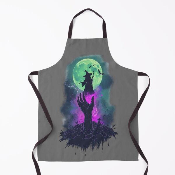 Item preview, Neon Witch Halloween Design – Hand from Ground, Full Moon, Spooky Magic for Apparel & Home designed and sold by Mintiko2.