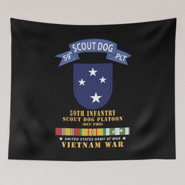 Item preview, Army - 59th Infantry Scout Dog Platoon - Blue Tab VN SVC X 300 designed and sold by Military Insignia Products.