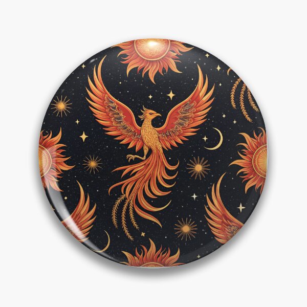 Item preview, Phoenix birds with rising suns , fiery orange and gold . designed and sold by Lucky 777.