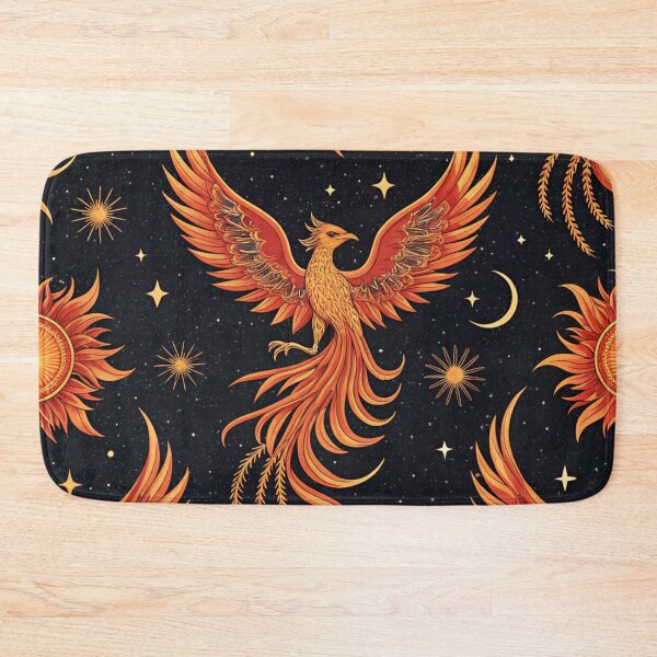 Item preview, Phoenix birds with rising suns , fiery orange and gold . designed and sold by Lucky 777.