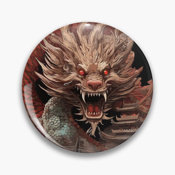 Item preview, Ancient Temple Guardian Dragon with Red Eyes Dragon Japan Style designed and sold by Daagath.