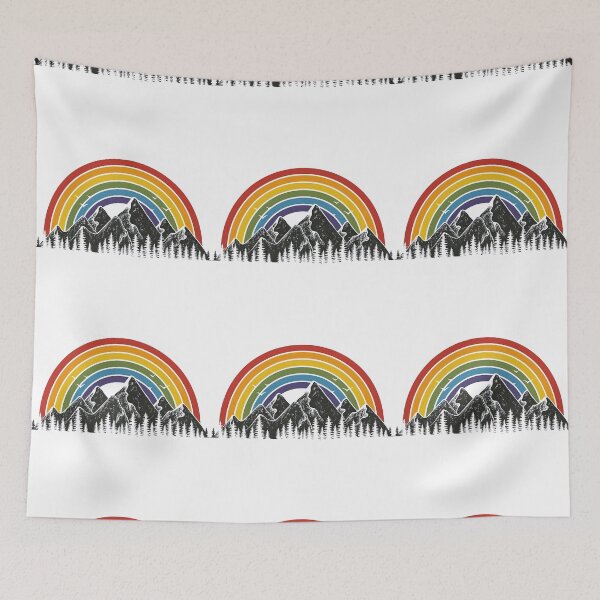 Item preview, Rainbow Over Mountain Landscape Illustration designed and sold by ArtfulWeave.