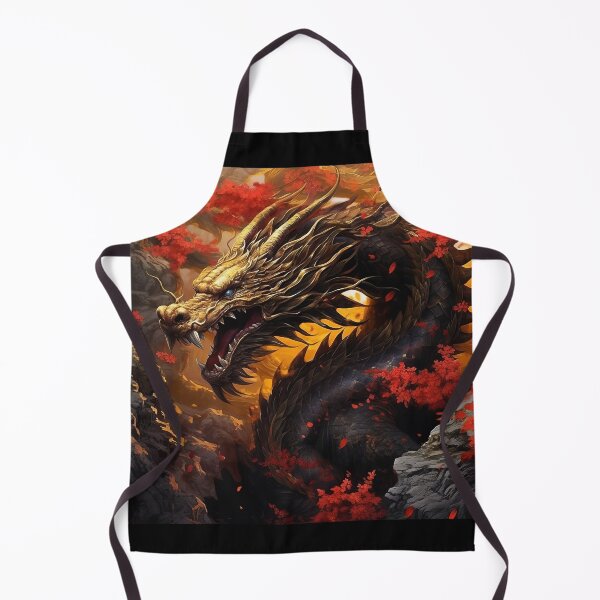 Artikelvorschau, Golden Black Dragon Amid Crimson Autumn Leaves dragon japan style entworfen und verkauft von Daagath.