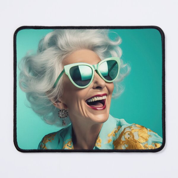 Item preview, Chic elderly woman in vibrant specs designed and sold by anytka.