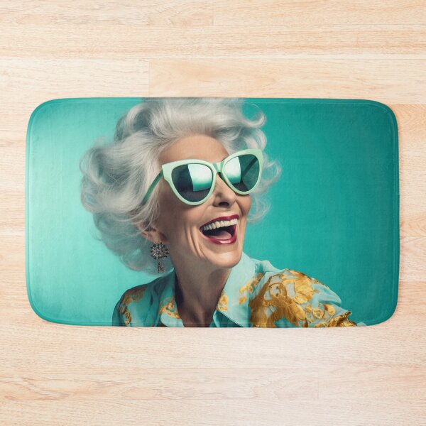 Item preview, Chic elderly woman in vibrant specs designed and sold by anytka.