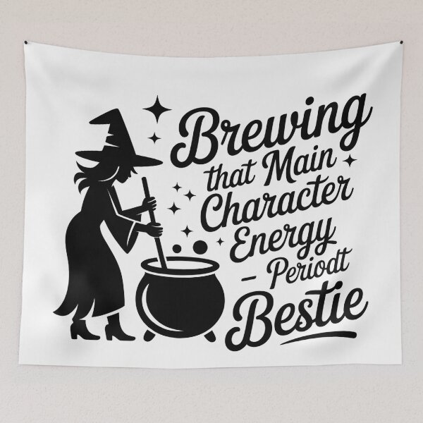 Item preview, Main Character Energy Witch Art | Brewing Bestie Halloween Gift Tee designed and sold by AnnDesignStudio.