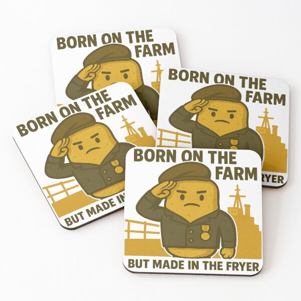 Item preview, Born on the Farm, Made in the Fryer – Navy Chip Potato Cartoon designed and sold by Tater Tales.