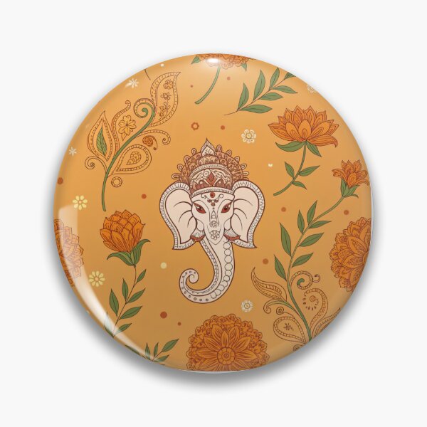 Item preview, Ganesha symbols with marigold flowers . designed and sold by Lucky 777.
