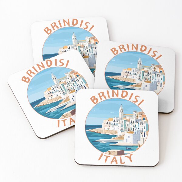 Item preview, Brindisi in Italy Retro Travel Art Circle Emblem designed and sold by MaateoDesign.