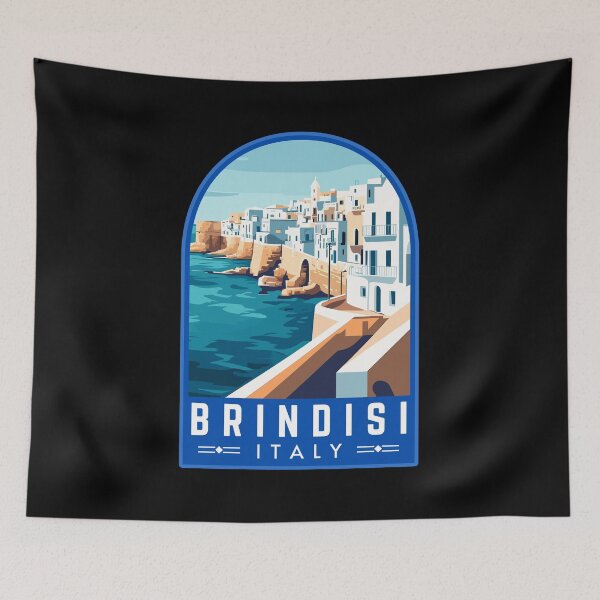 Item preview, Brindisi in Italy Retro Travel Art Landscape designed and sold by MaateoDesign.